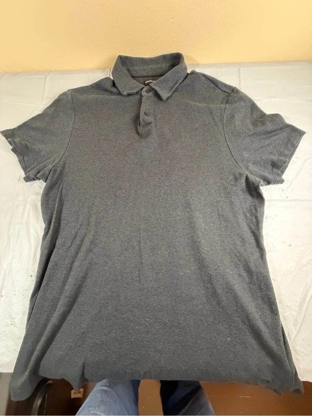 Banana Republic‎ Men's Charcoal Microstripe Polo